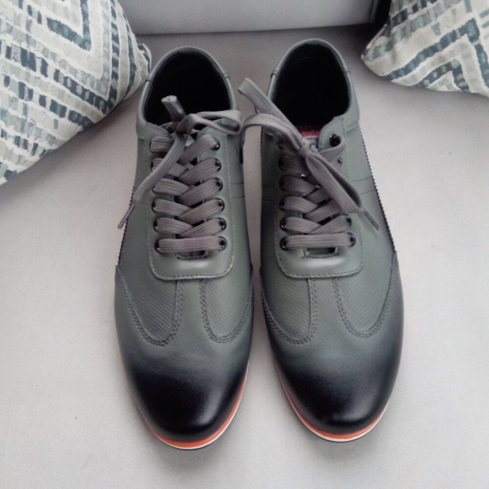 Nielsen and Christiansen grey/black leather sneakers sz 43 sz 9.5-10 - Picture 4 of 13